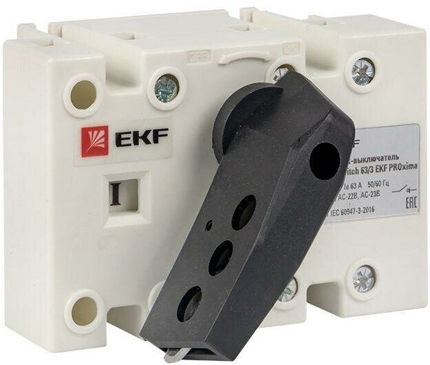 Psds-63-3 Рубильник-выключатель EKF PROxima PowerSwitch 3п 63А с рукояткой управления для прямой установки