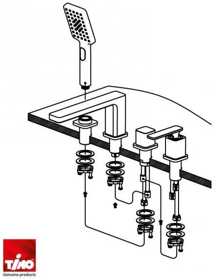 Timo Смеситель для ванны с душем, врезной Timo Torne хром (4330/00Y)