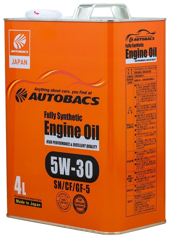 Моторное масло AUTOBACS ENGINE OIL SAE 5W-30 API SN/CF 4L