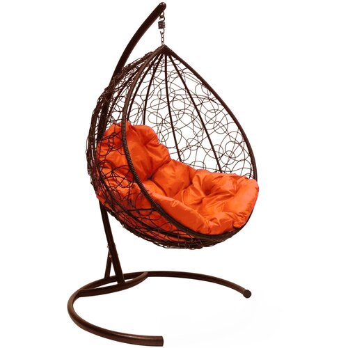 Подвесное кресло M-group капля с ротангом коричневое оранжевая подушка подвесное кресло m group капля лори с ротангом коричневое оранжевая подушка