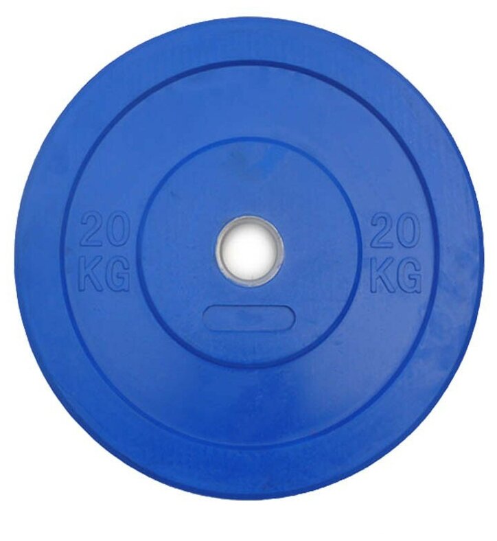 Бамперный диск для кроссфита Fitnessport RCP21-20 синий, 20 кг.