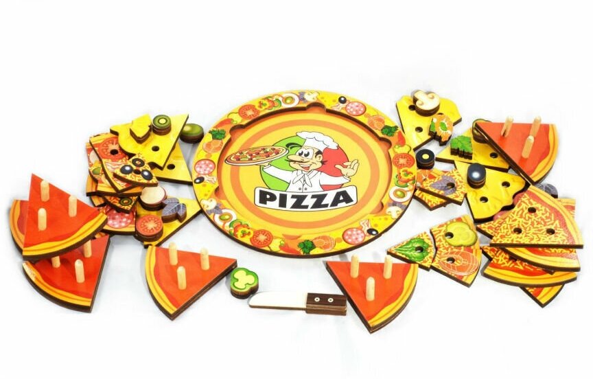 Деревянная развивающая игра Пицца, 54 дет.