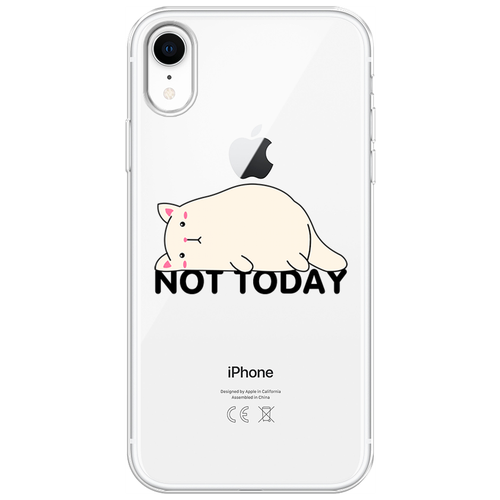 Силиконовый чехол на Apple iPhone XR / Айфон XR Cat not today, прозрачный