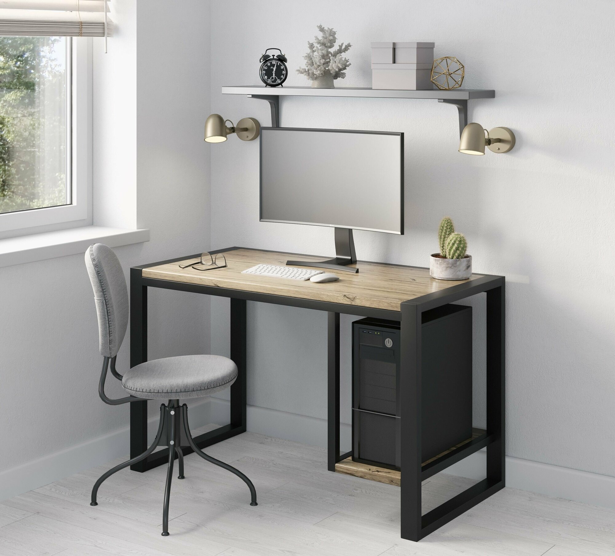 фото Компьютерный стол, письменный стол, офисный стол в стиле ЛОФТ Modern Plus 122х64х75