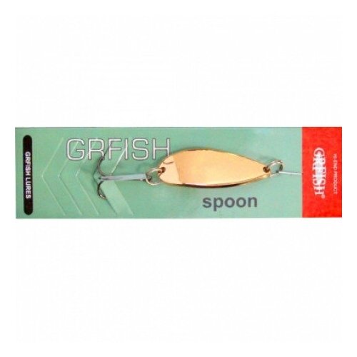 grfish блесна minnow spoon 12г 70мм silver GRFish, Блесна Atom Spoon, 26г, 85мм, Gold