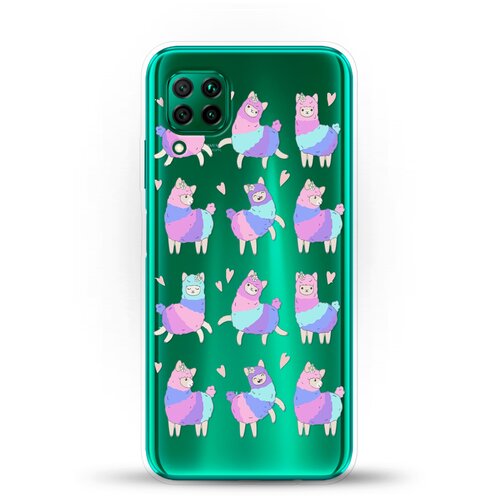 фото Силиконовый чехол цветные ламы на huawei p40 lite andy & paul