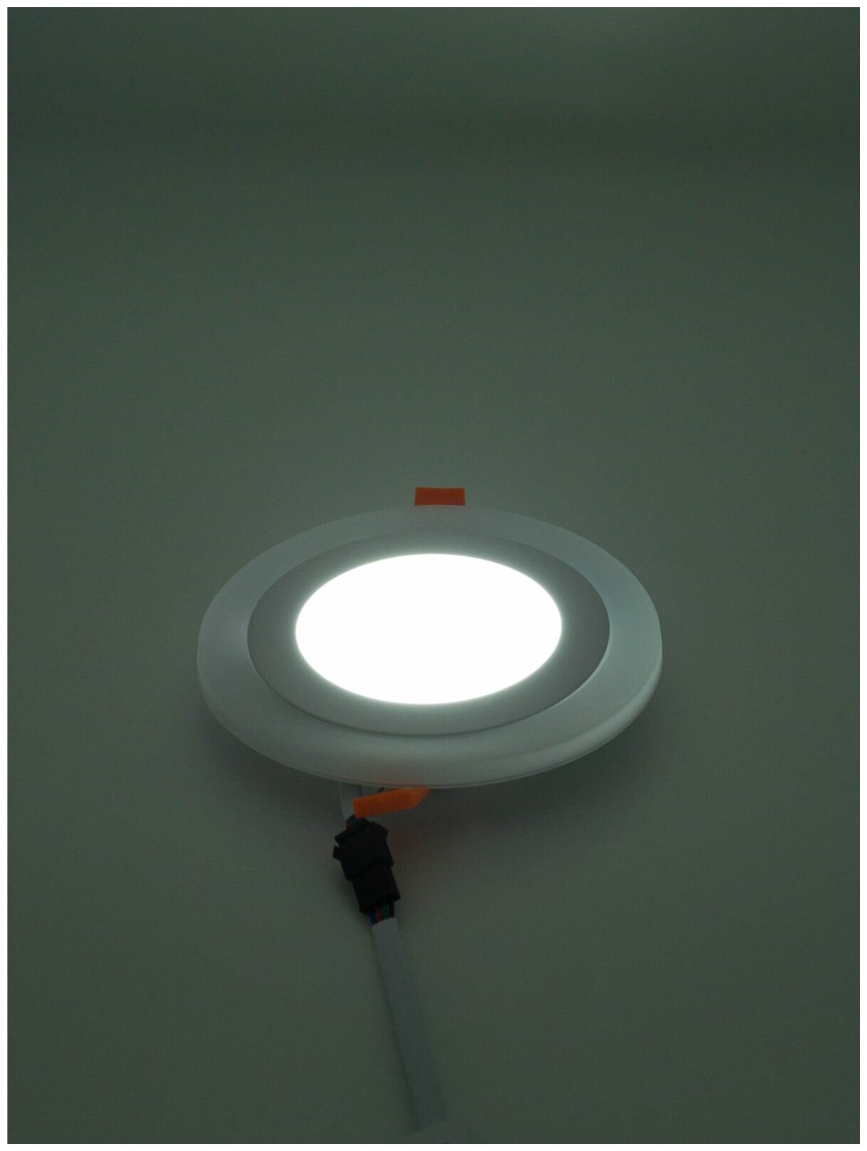 Светильник "даунлайт" (3 режима) Ecola LED downlight встраив. Круглый с подсветкой 9(6+3)W 220V 6500K / 6500K 145x20 - фотография № 4