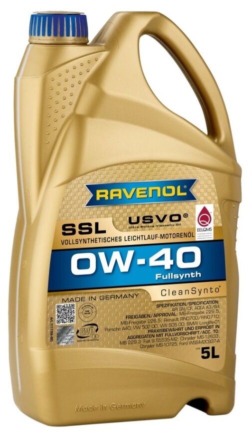 Масло моторное 0W40 RAVENOL Super Synthetik Oel SSL (5л.)