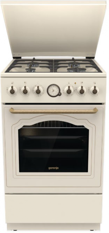 Плита Комбинированная Gorenje GKS5B70CLI бежевый (металлическая крышка) реш. чугун