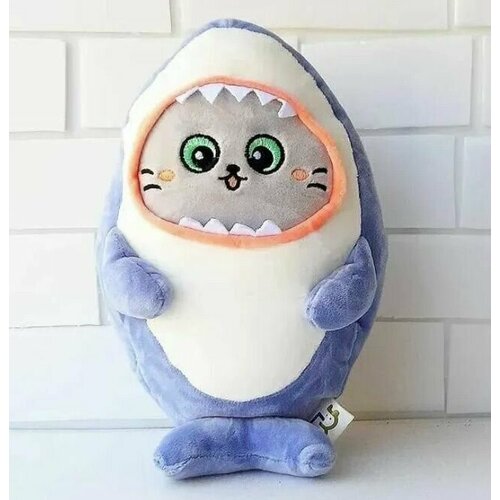 Мягкая игрушка Кот-Акула, 28см (синий) Кот в костюме акулы мягкая игрушка кот в костюме акулы 28см