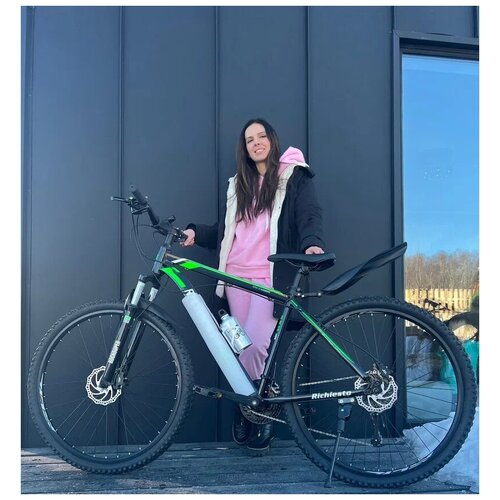 Велосипед алюминиевый Richiesto 27 колёса чёрно-зелёный подростковыйвзрослыйженскиймужской 1890000₽