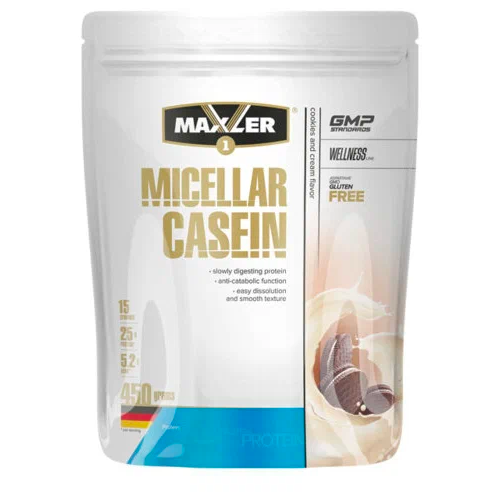Попкорн Maxler Micellar Casein 450 гр (Maxler) казеиновый протеин pro casein для набора мышечной массы 450 гр клубничный милкшейк
