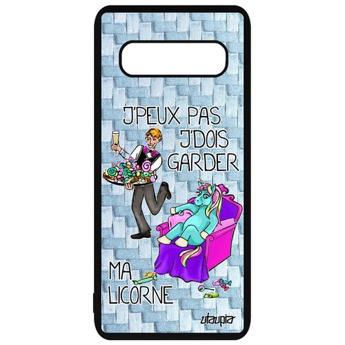 фото Чехол на мобильный samsung galaxy s10, "не могу - сижу с единорогом!" шутка повод utaupia