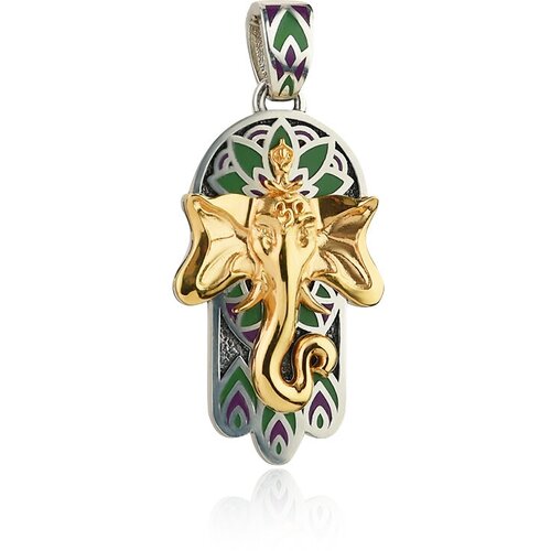 Подвеска BARTE Подвеска Ганеша, серебро, 925 проба, золочение, размер 2.5 см.