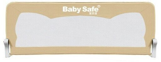 Барьер Baby Safe для детской кроватки складной, Ушки, 150*42 см бежевый - фото №3