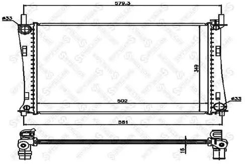 Радиатор системы охлаждения Ford Fiesta/Fusion 1.4/1.6 16V 02], 1025157SX STELLOX 10-25157-SX