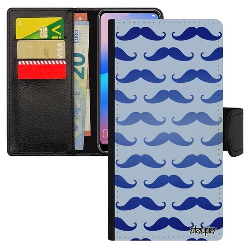 фото Чехол книжка на мобильный galaxy a10, "усы" мистер месье utaupia