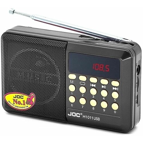 Радиоприемник цифровой JOC H1011ВТ Radio FM, USB, microSD, Bluetooth (блютус), черный