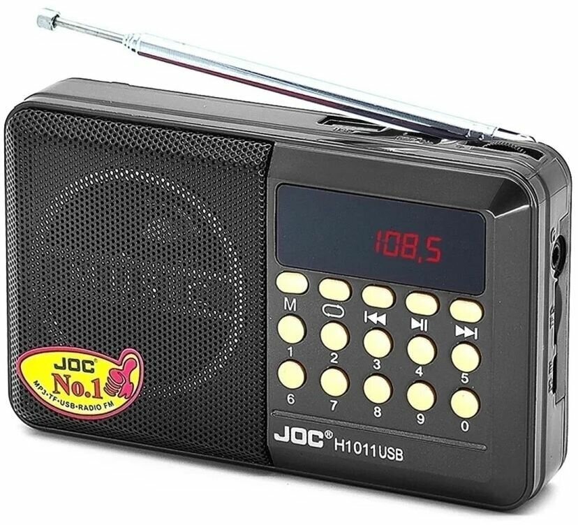 Радиоприемник цифровой JOC H1011ВТ Radio FM, USB, microSD, Bluetooth (блютус), черный