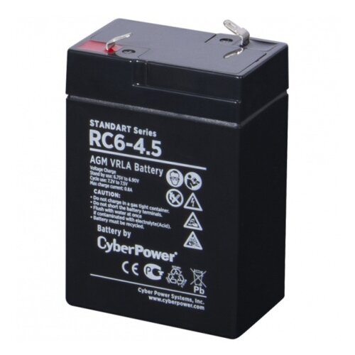 Аккумуляторная батарея CyberPower Standart RC 6-4.5 6В 4.5 А·ч аккумуляторная батарея cyberpower standart rc 6 4 5 6в 4 5 а·ч