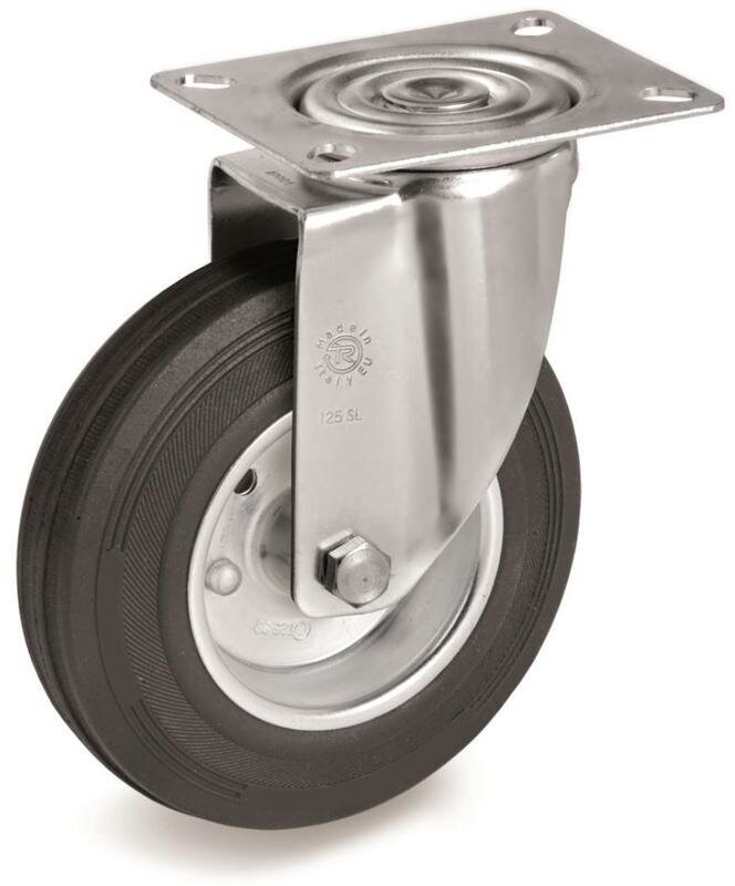 Колесо для тележки поворотное Tellure Rota 125 мм (535103) - фотография № 1