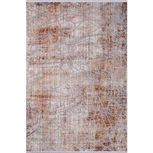 Ковер SEATTLE 03880A серый / терракотовый в гостиную в дом в зал в квартиру в комнату в спальню 0.8 x 1.5 м.