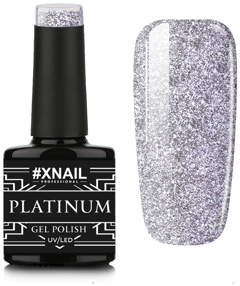 Гель лак XNAIL PROFESSIONAL Platinum жидкая фольга, для дизайна ногтей, 10 мл, № 01