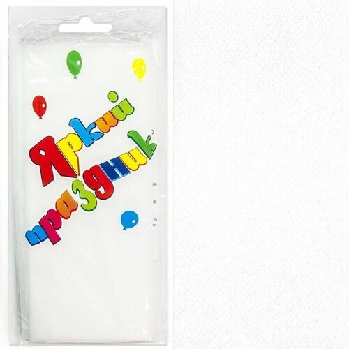 Скатерть одноразовая/Скатерть праздничная, Белый, 120*140 см, 1 шт.