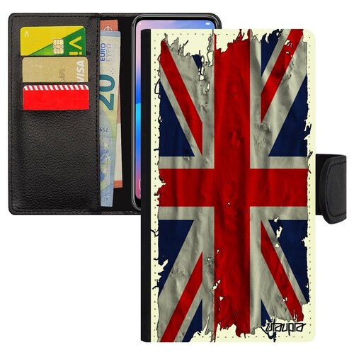 фото Чехол книжка для мобильного galaxy a5 2017, "флаг английский на ткани" государственный utaupia