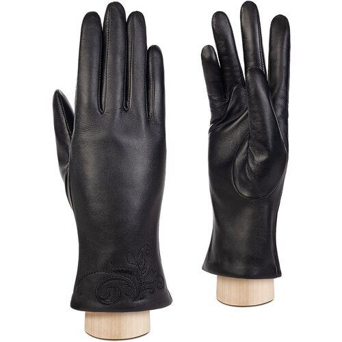 Перчатки LABBRA зимние, натуральная кожа, подкладка, размер 8,5, черный