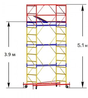 Вышка-тура ВСП - 250/1,2 Высота - 5.2 м