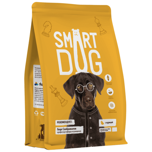 Smart Dog - Сухой корм для взрослых собак крупных пород с курицей - 12 кг