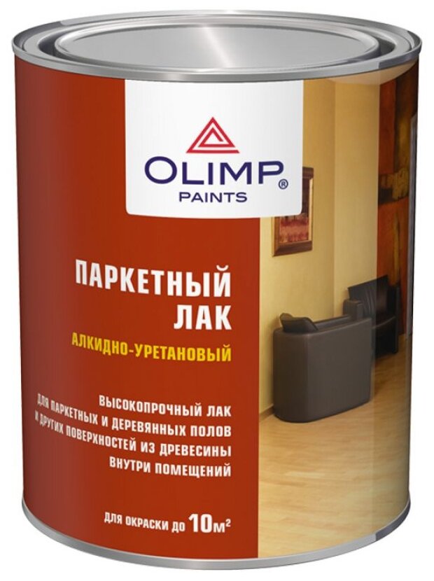 Лак паркетный полуматовый Olimp, 0,9л