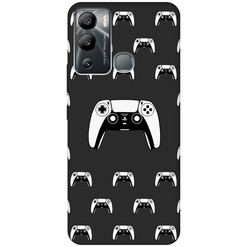 Матовый чехол Controller Pattern для Infinix Hot 12i / Инфиникс Хот 12и с 3D эффектом черный матовый чехол fck pattern w для infinix hot 12i инфиникс хот 12и с 3d эффектом черный