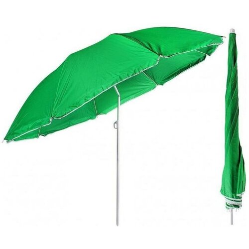 Зонт пляжный с наклоном d=180, + стойка 19/22мм, полиэстер, зеленый, тм Eurica 681843