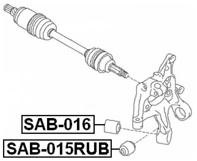 Сайлентблок задней цапфы FEBEST (SUBARU IMPREZA G12 2007-)