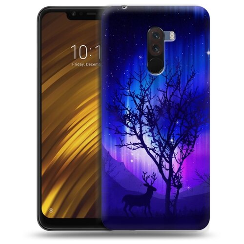 фото Дизайнерский силиконовый чехол для xiaomi pocophone f1 северное сияние 100gadgets