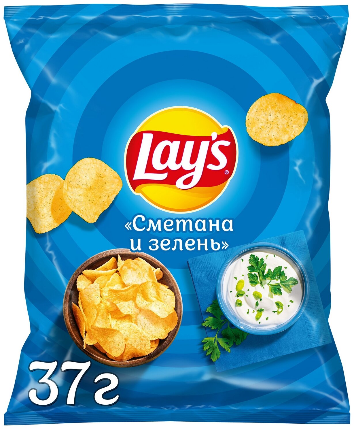 Чипсы картофельные Lay's сметана с зеленью 37 г