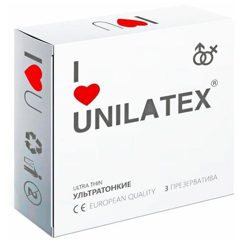 Ультратонкие презервативы Unilatex Ultra Thin - 3 шт.