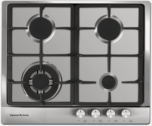 Изображение товара Газовая варочная панель Zigmund & Shtain GN 128.61 S 58 см, 4 конфорки электроподжиг газконтроль, серебристый