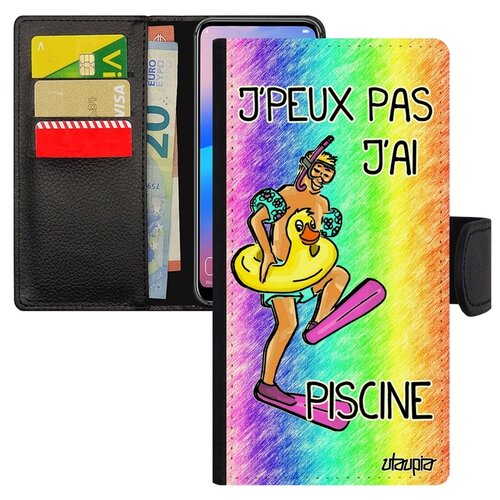 фото Чехол-книжка на мобильный p20 lite, "не могу - у меня бассейн!" повод юмор utaupia