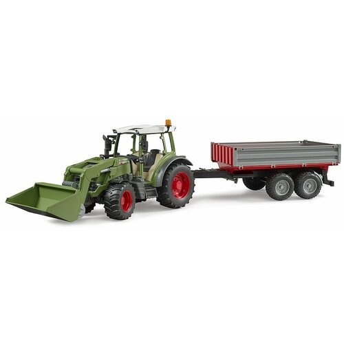 Bruder Трактор Bruder Fendt Vario 211 с фронтальным погрузчиком + трейлер 02182 масштабная модель bruder 03 198 трактор case ih optum 300cvx с погрузчиком прицепом и 8 тюками