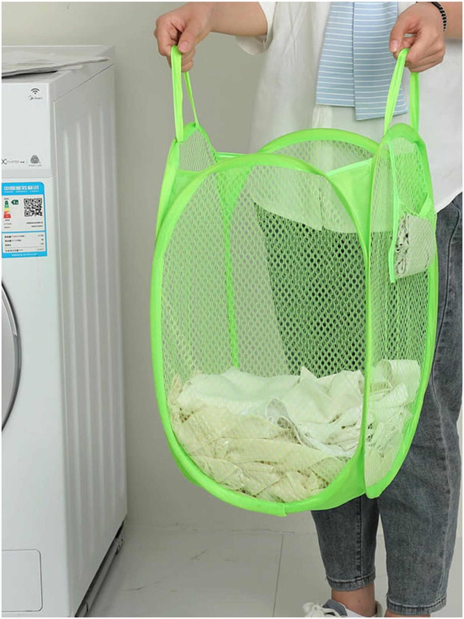 IBRICO/Корзина складная для одежды, игрушек, хранения вещей / Ящик контейнер для грязного белья в ванную.