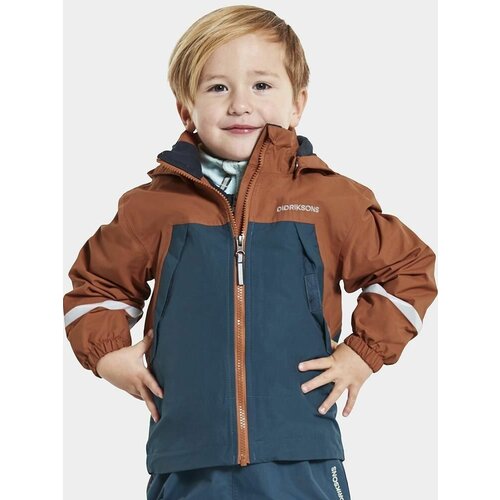Куртка Didriksons, демисезон/зима, светоотражающие элементы, капюшон, водонепроницаемая, съемный капюшон, ветрозащита, размер 110, голубой