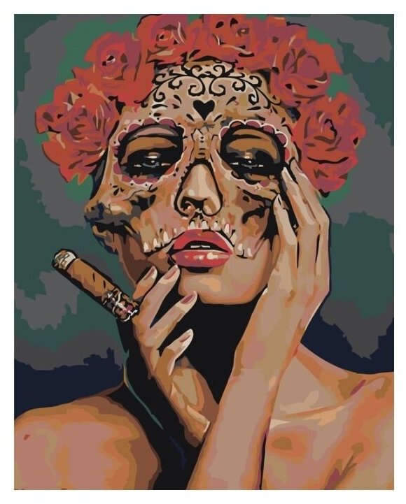 Картина по номерам "Девушка в маске", 40x50 см