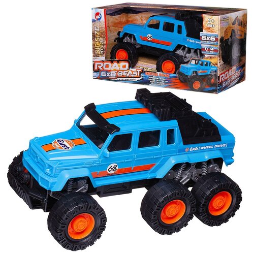 Машинка Джип-внедорожник 6х6 Дорожный зверь, 1:14, синяя - Junfa Toys [WC-11568]