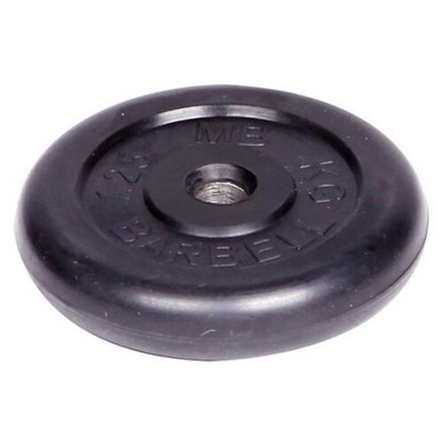 фото Диск обрезиненный "barbell" d 31 мм чёрный 1,25 кг mb barbell