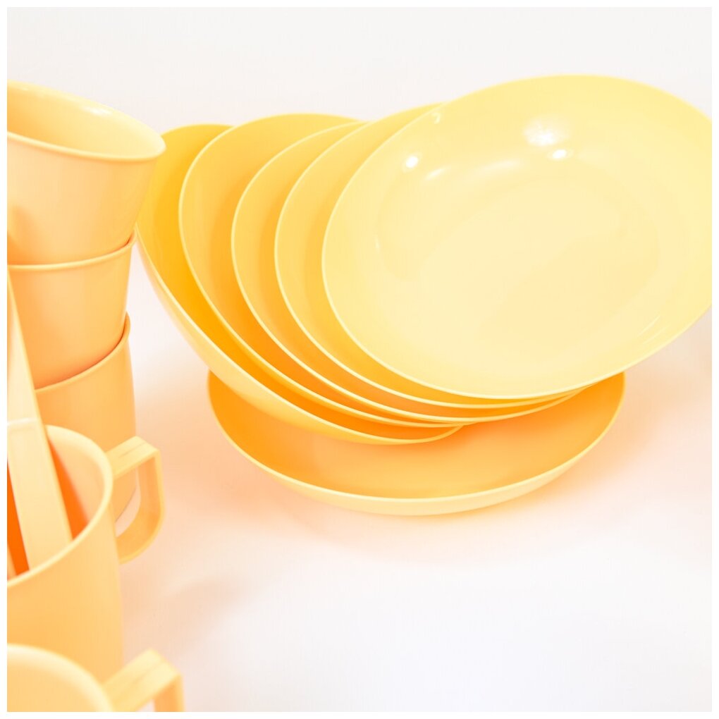 Набор посуды "Для пикника" на 6 персон, цвет бежевый - фотография № 8