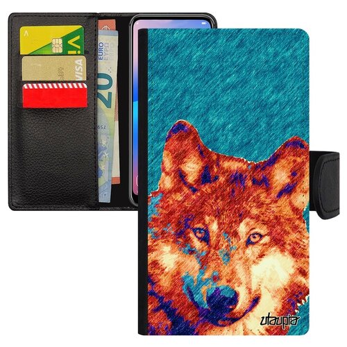 фото Чехол книжка на мобильный apple iphone xr, "дикий волк" лютый зверь utaupia