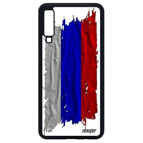 фото Чехол на samsung galaxy a7 2018, "флаг россии на ткани" страна utaupia